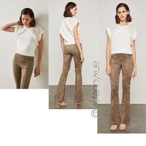 BCBGMAXAZRIA off white Gardenia fringe knit top xxs